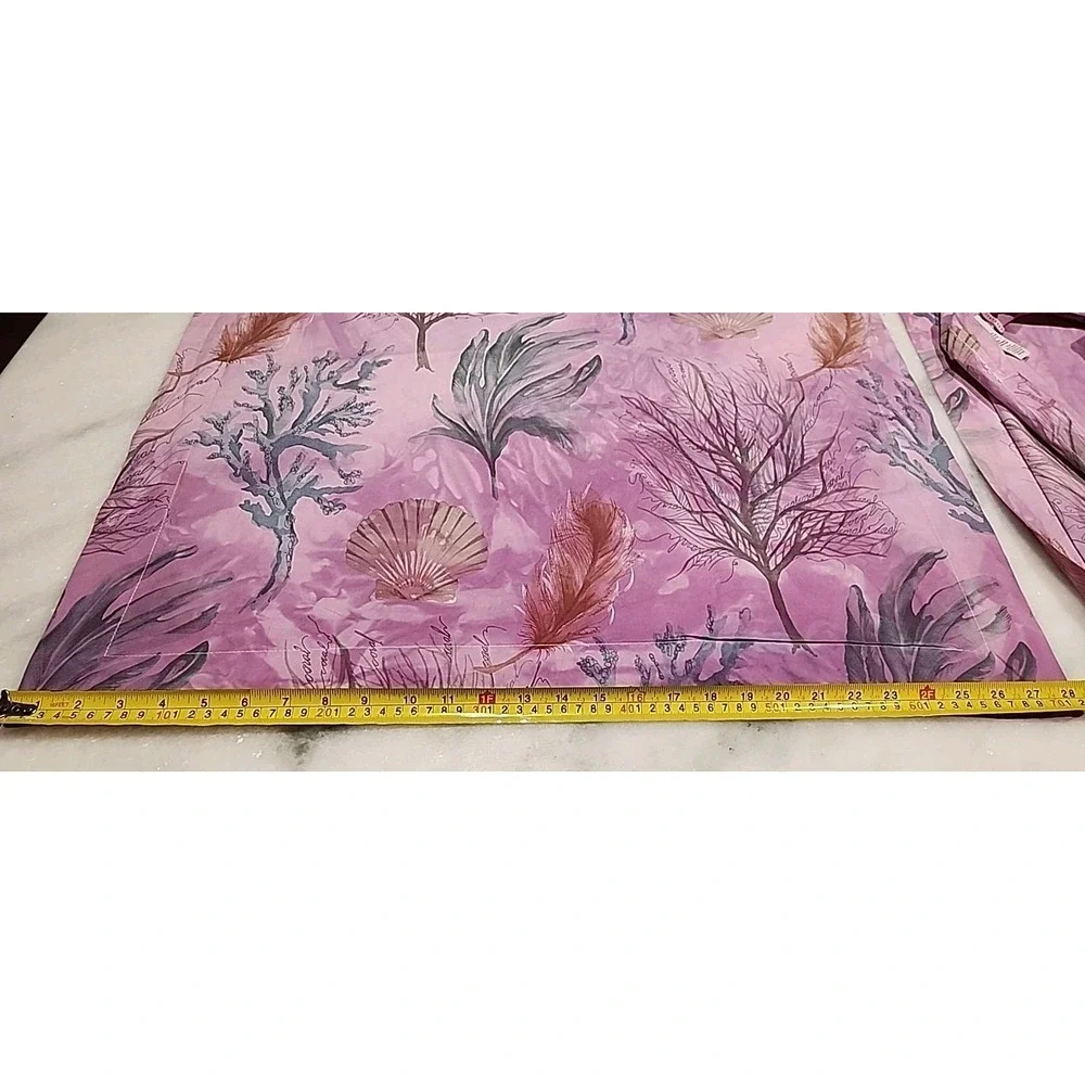 2/Pottery Barn DEL MAR Percale Coastal/Coral EURO SHAMS Custom Tie Dye PURPLE!!!